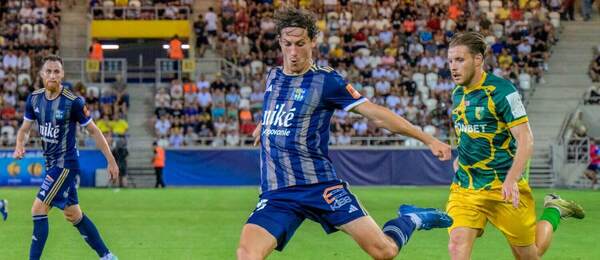 Obranca FC Košice Matej Madleňák v 2. predkole Konferenčnej ligy.