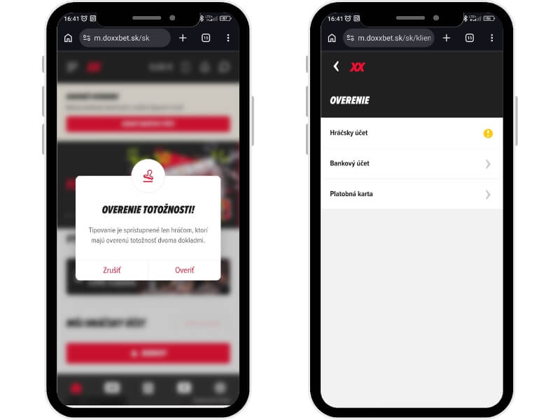 DOXXbet nahratie dokladov