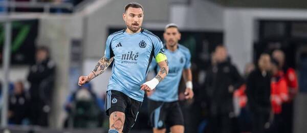 Guram Kashia (ŠK Slovan Bratislava) v zápase proti Štrasburgu v 1. kole ligovej fázy Konferenčnej ligy UEFA 2025/26