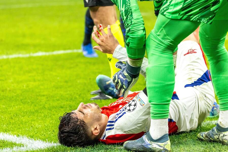 Na snímke zranený Kai Havertz z Arsenalu Londýn.