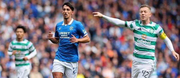 Bojan Miovski (Rangers) a Callum McGregor (Celtic)