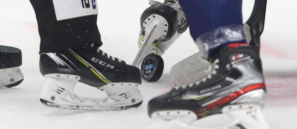 Momentka z hokejového zápasu