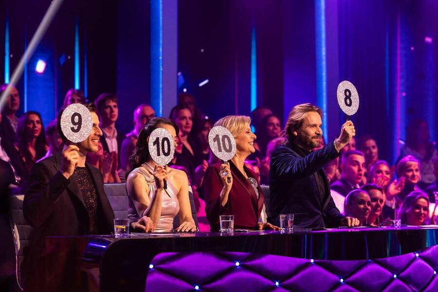 Porota Let´s Dance (z ľava): Adam Bardy, Gabriela Marcinková, Tatiana Drexler, Ján Ďurovčík