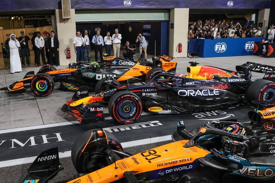 Monoposty Piastriho, Verstappena a Norrisa po skončení kvalifikácie.