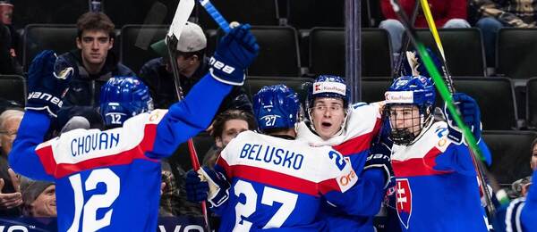 Radosť slovenských hokejistov do 20 rokov.