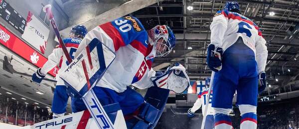 Záber z bránkoviska hokejistov Slovenska