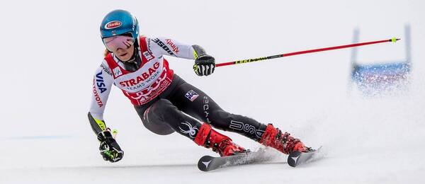 Mikaela Shiffrin počas obrovského slalomu v Špindlerovom Mlýne v roku 2019