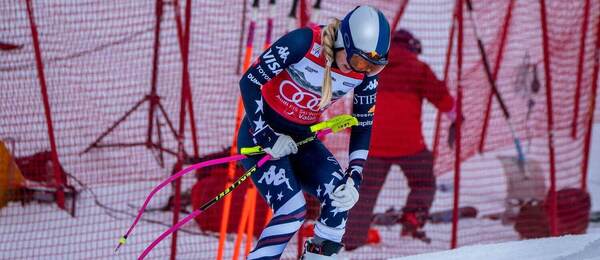 Lindsey Vonn  po páde v zjazde v Crans Montane 2026