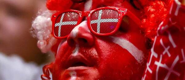 Fanúšik Dánska počas ME v hádzanej 2026