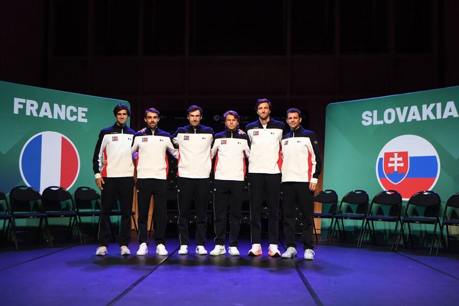 Reprezentanti Francúzska pred&nbsp;zápasom so&nbsp;Slovenskom v&nbsp;Davis Cupe 2026