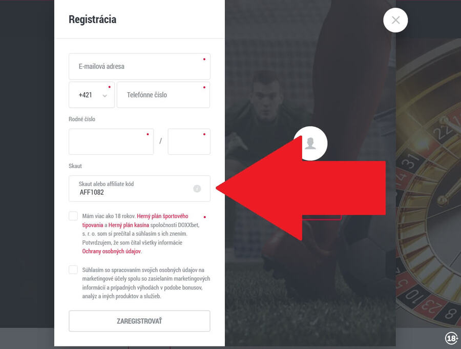 Doxxbet promo kód AFF1082