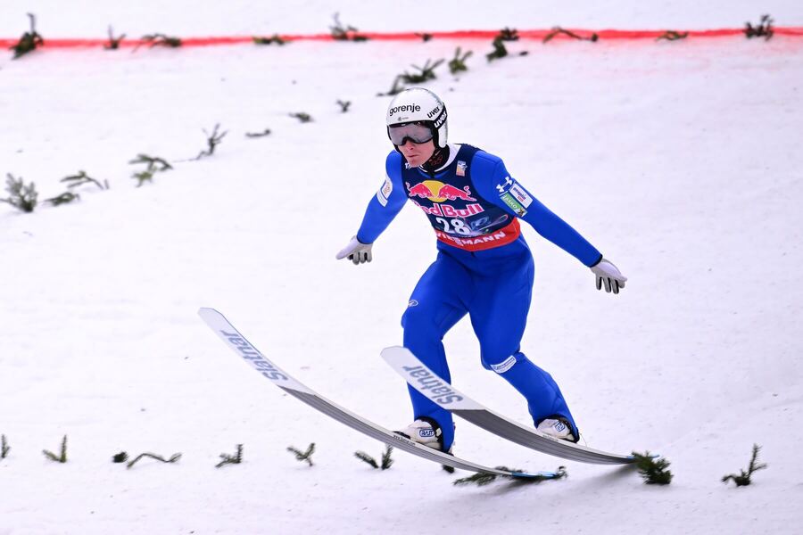 Slovinec Domen Prevc počas MS v&nbsp;letoch na&nbsp;lyžiach v&nbsp;Bad Mitterndorf v&nbsp;roku 2024