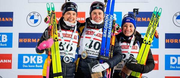 Sestry Oebergové a Paulína Bátovská Fialková po vytrvalostných pretekoch v Kontiolahti