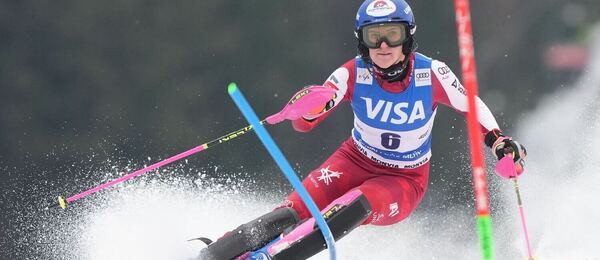 Rakúšanka Katharina Truppe počas slalomu vo švédskom Are v roku 2025