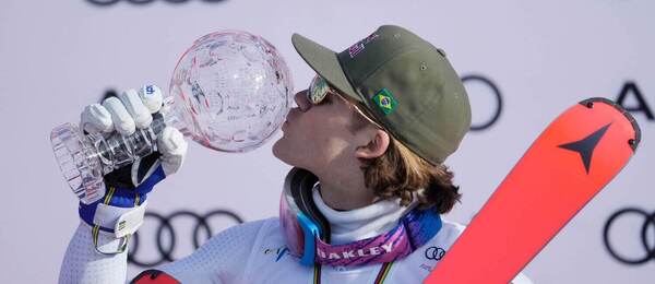 Braathen s malým glóbusom z obrovského slalomu