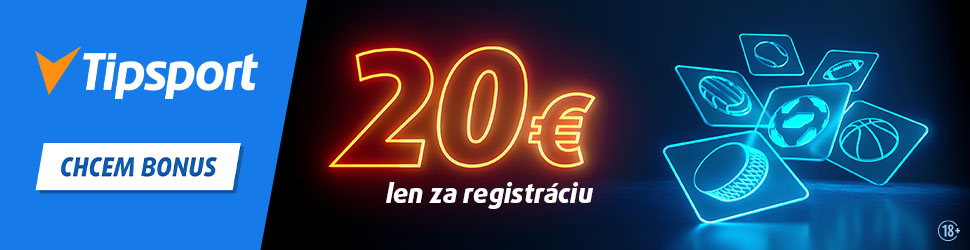 20 € bonus za&nbsp;registráciu v&nbsp;Tipsporte