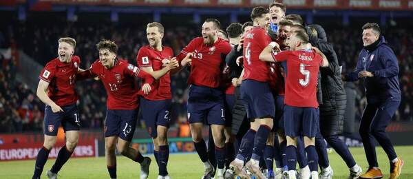 Futbalisti Česka po spečatení postupu na MS 2026.