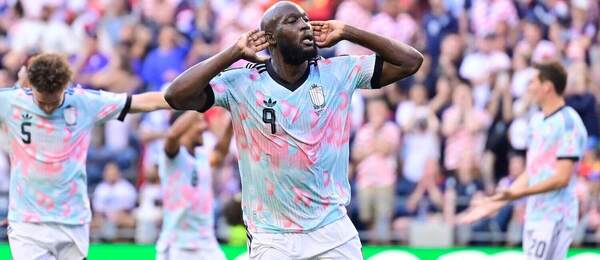 Útočník Belgicka Romelu Lukaku a jeho gólová radosť v osemfinálovom zápase proti USA na MS vo futbale 20262