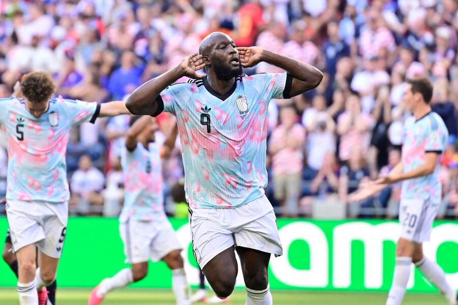 Útočník Belgicka Romelu Lukaku a&nbsp;jeho gólová radosť v&nbsp;osemfinálovom zápase proti USA na&nbsp;MS vo&nbsp;futbale 20262