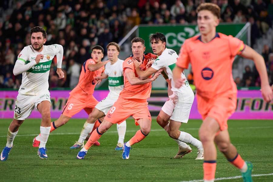 Zápas Elche vs. Barcelona z&nbsp;januára 2026.