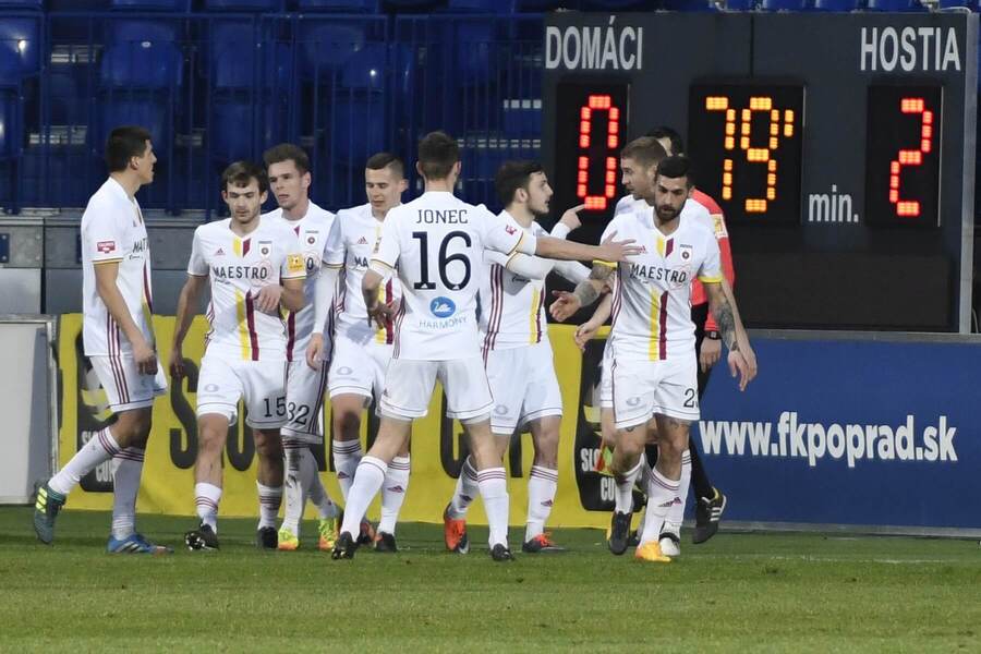 Futbalisti Ružomberka počas Slovenského pohára v&nbsp;Poprade v&nbsp;roku 2018.