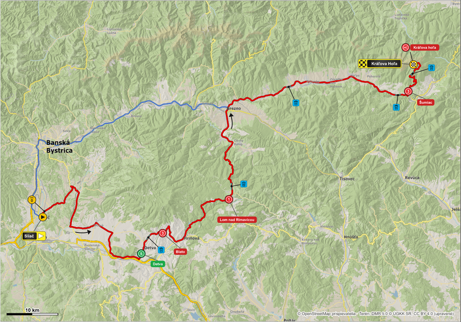 Mapa 5.&nbsp;etapy Okolo Slovenska 2026