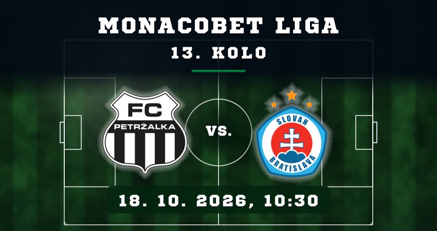 Petržalka vs. Slovan U21 v&nbsp;13. kole MONACObet ligy.